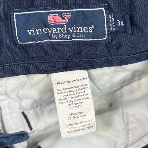 Vineyard Vines Breaker Short Men Navy Blue Chino Golf Preppy Sz 34 Casual Beach - Picture 5 of 5